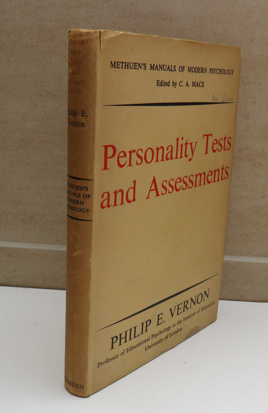 Personality Tests And Assessments By Philip E.Vernon 1953 1st Edition