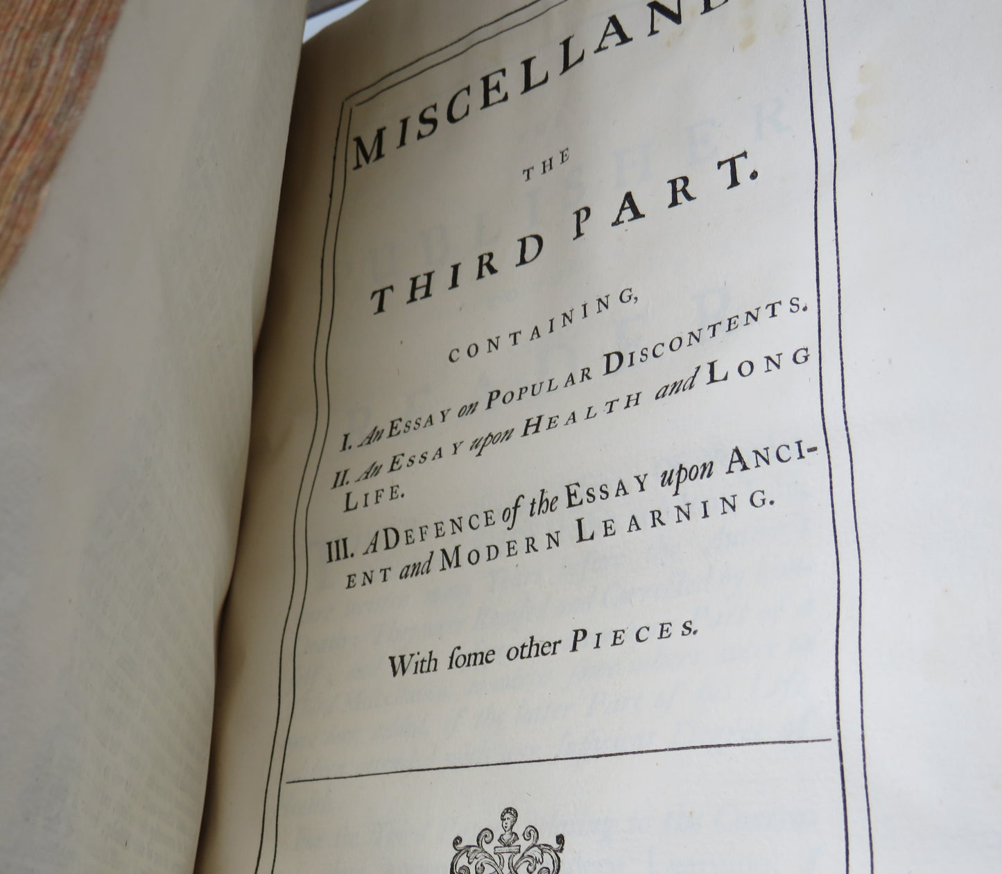 The Works Of Sir William Temple Bar In Two Volumes 1740 - Volume I