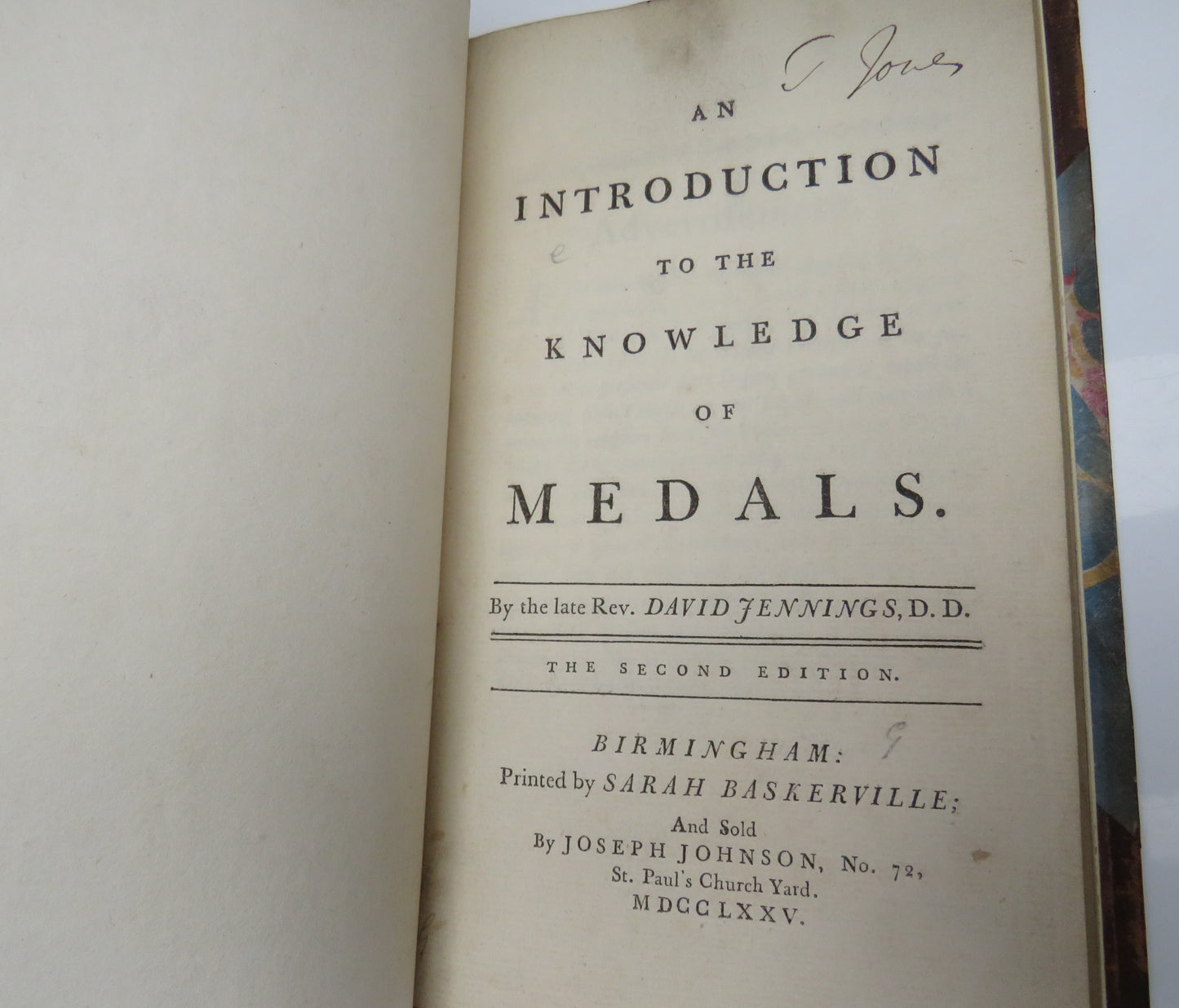 An Introduction To The Knowledge Of Medals By The Late Rev.David Jennings 1775