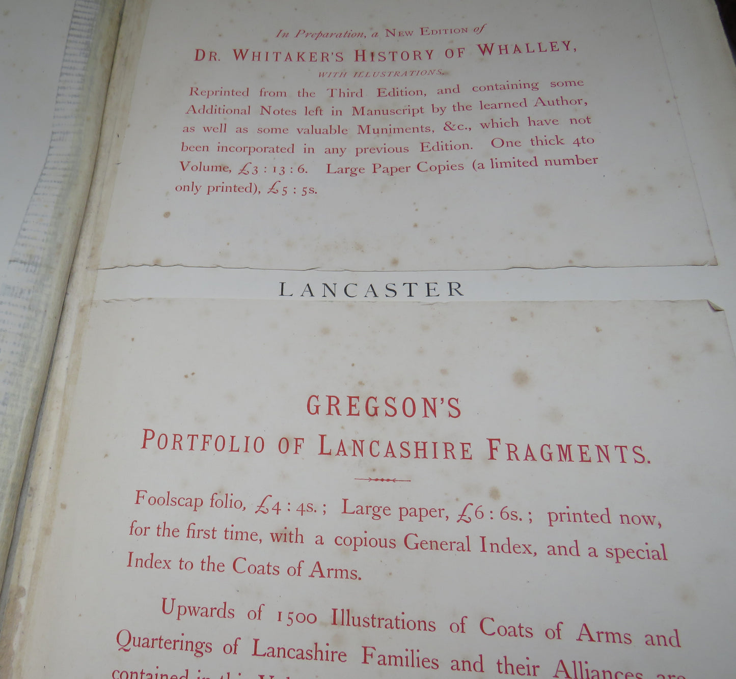 The History Of The County Palantine And Duchy Of Lancaster Revised Edition 1870