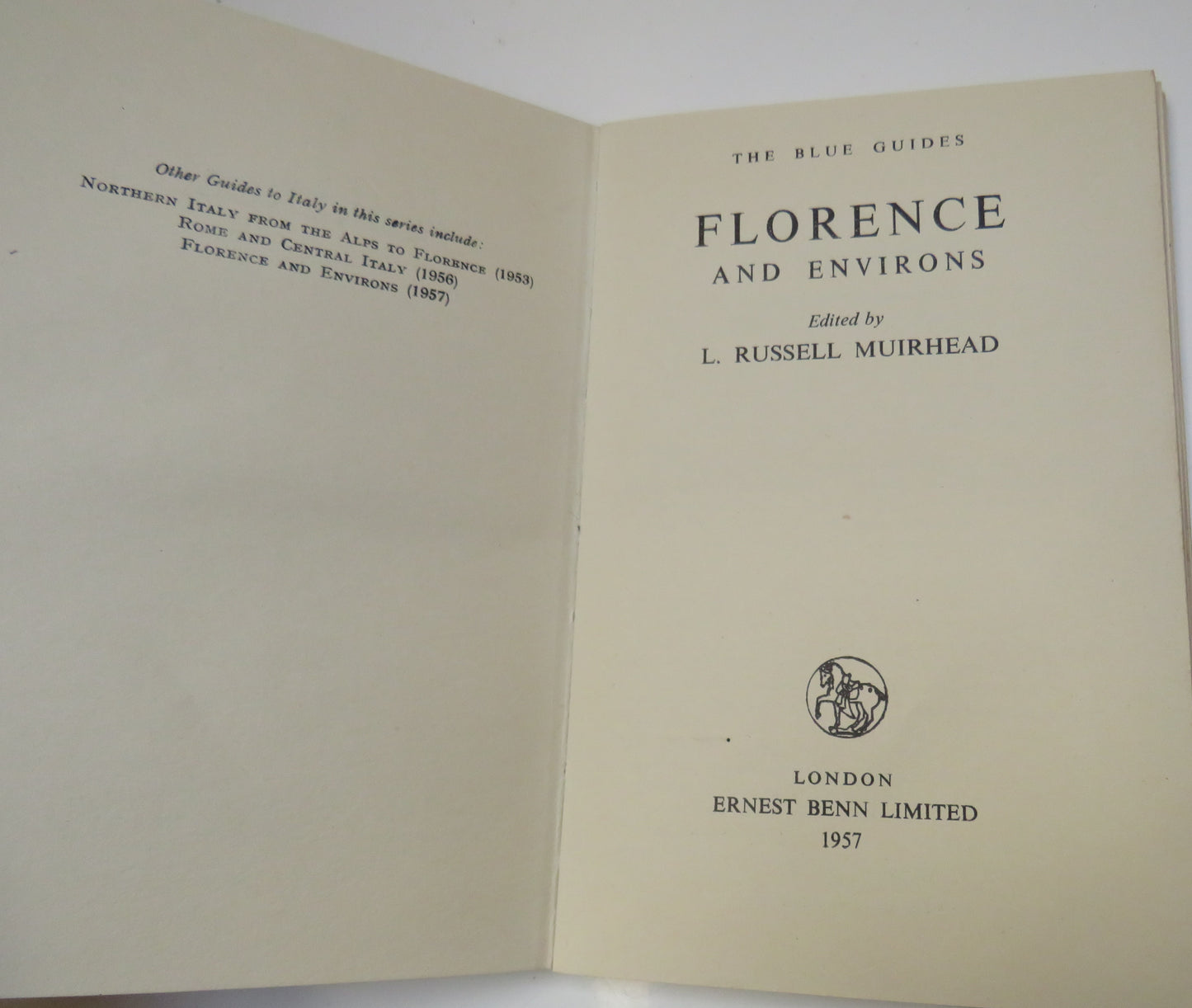 Florence and Environs Edited By L.Russell Muirhead 1957 The Blue Guides