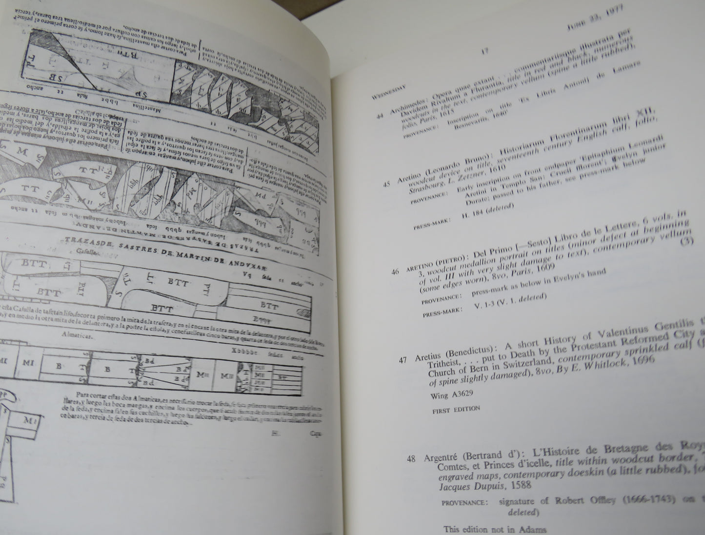 The Evelyn Library Part 1 A-C June 22-23 1977 - Christies Auction Catalogue