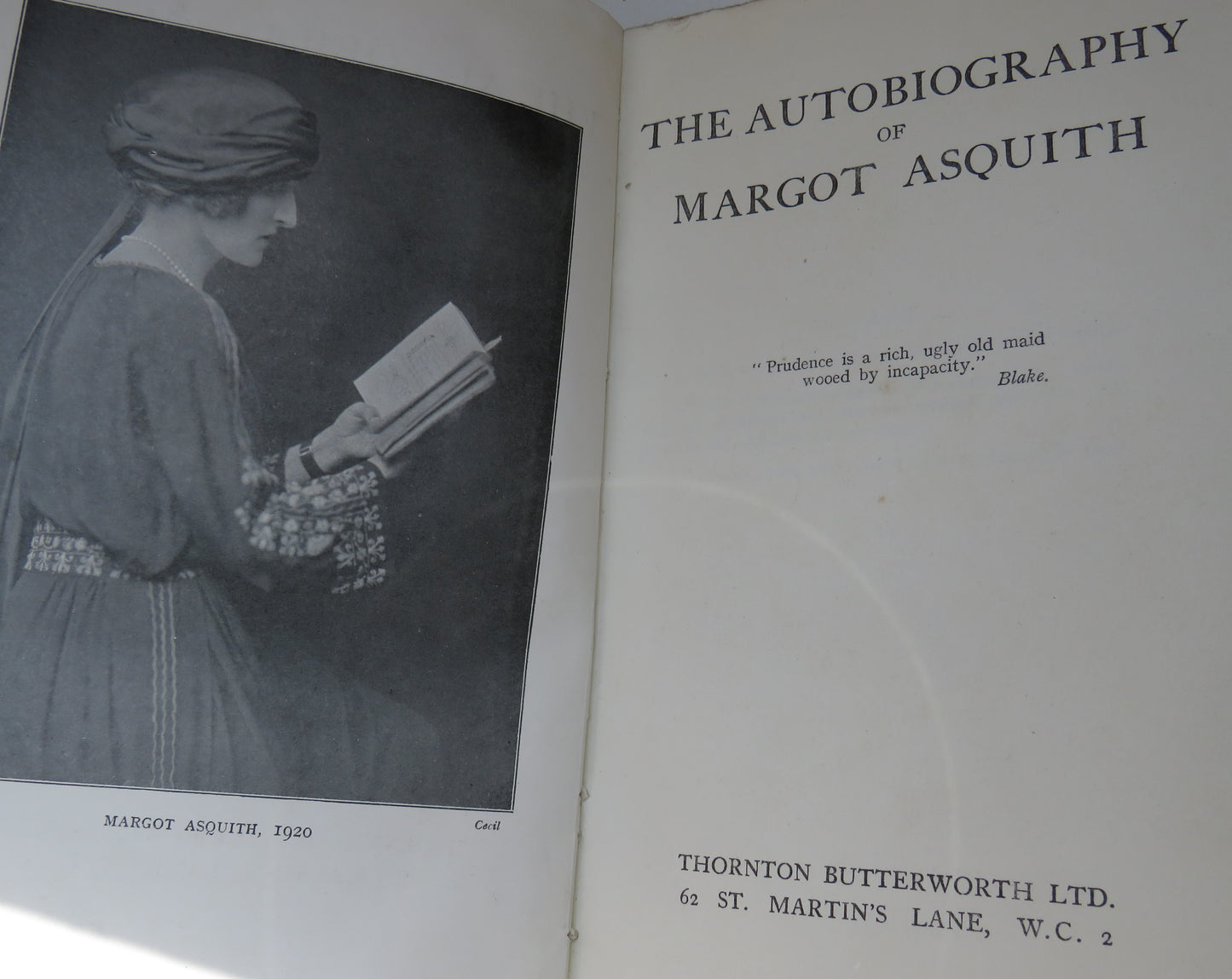 The Autobiography Of Margot Asquith 1920