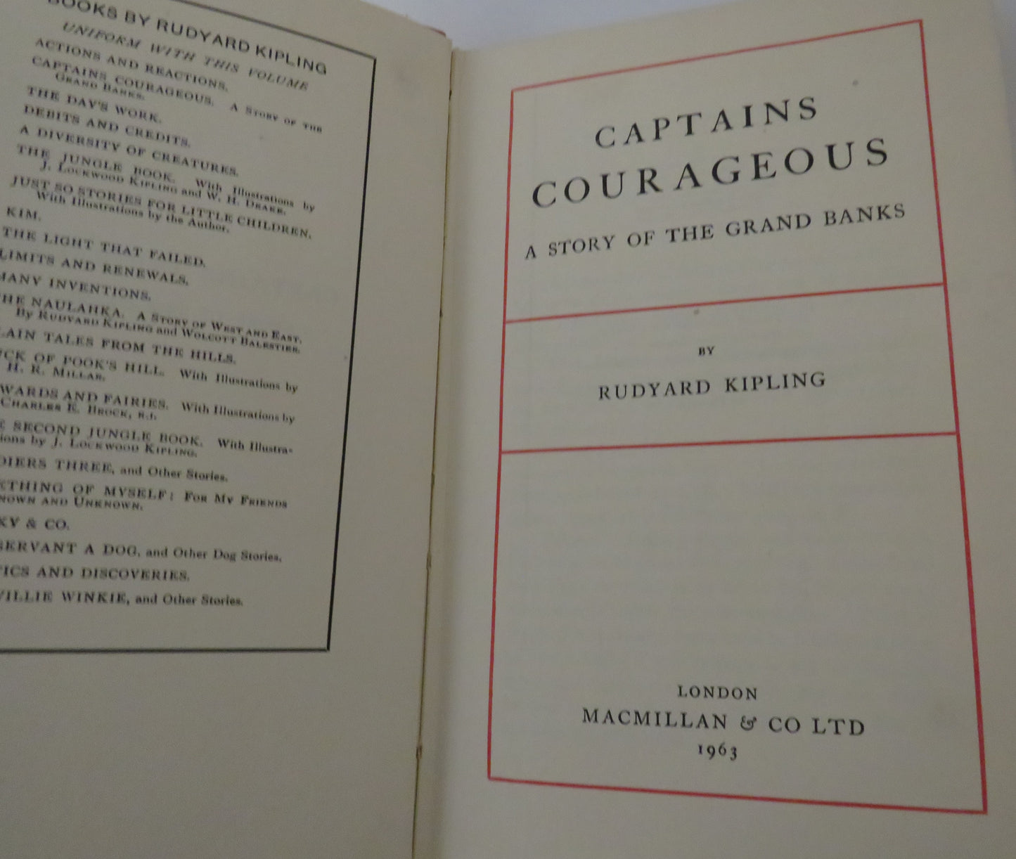Captains Courageous, A Story of the Grand Banks by Rudyard Kipling 1963
