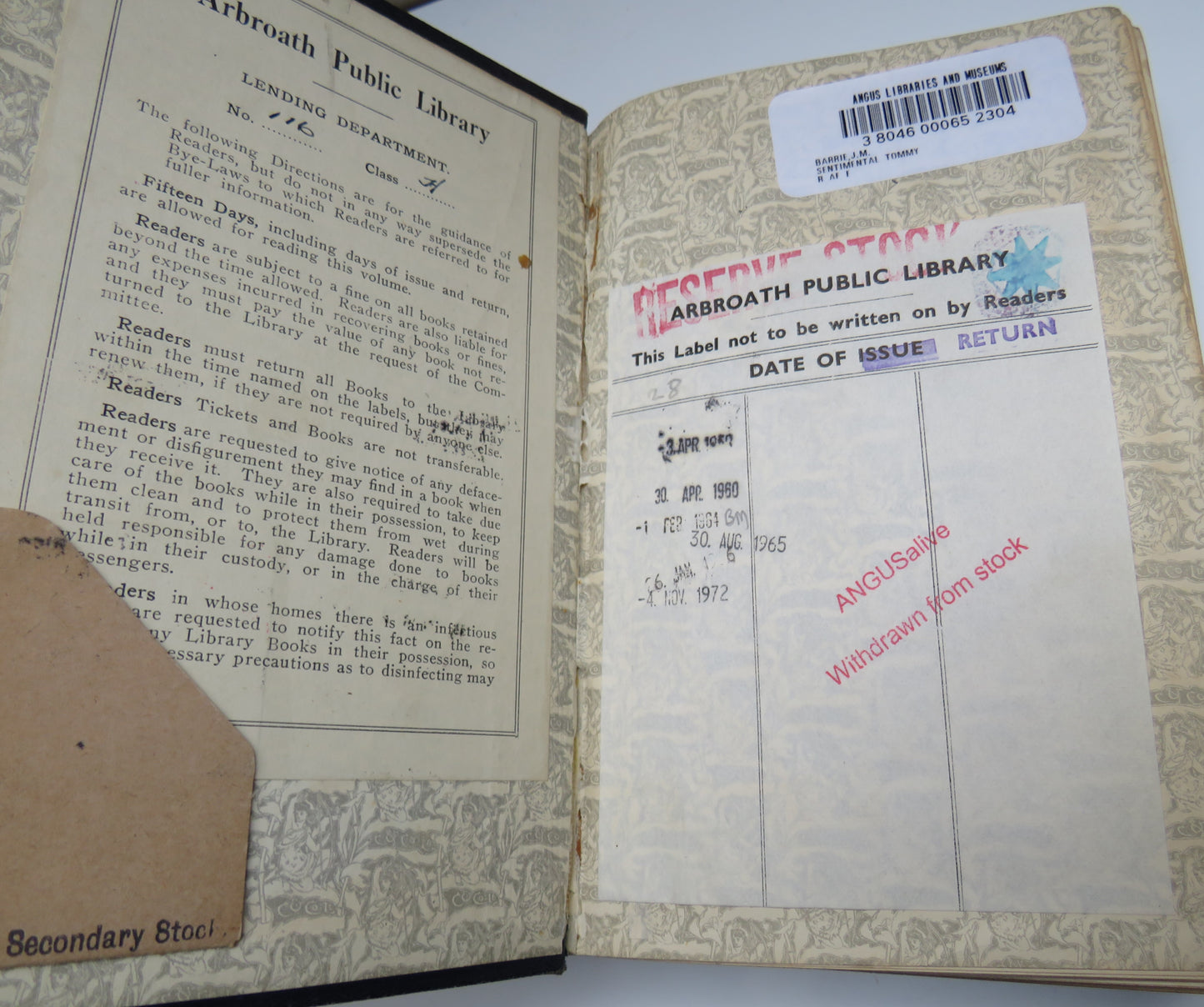 Sentimental Tommy The Story Of His Boyhood By J.M. Barrie 1896