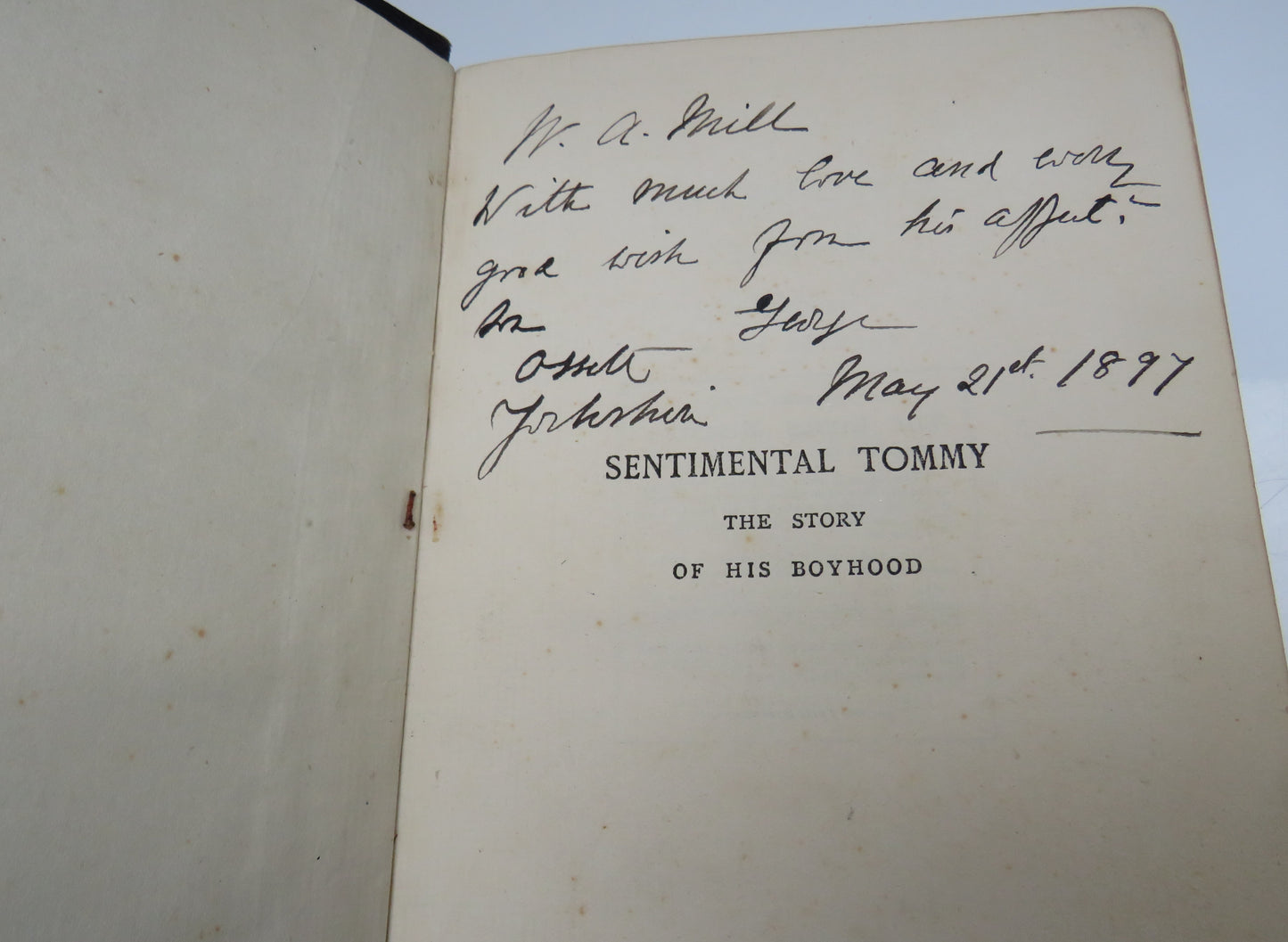Sentimental Tommy The Story Of His Boyhood By J.M. Barrie 1896