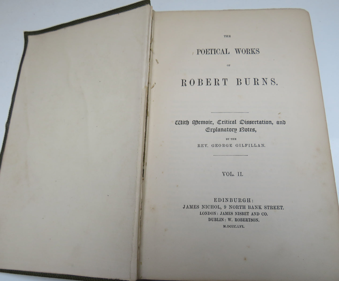The Poetical Works Of Robert Burns By The Rev George Gilfillan 1856 Volume II