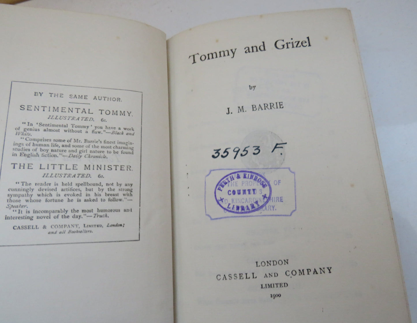 Tommy and Grizel By J.M. Barrie 1909