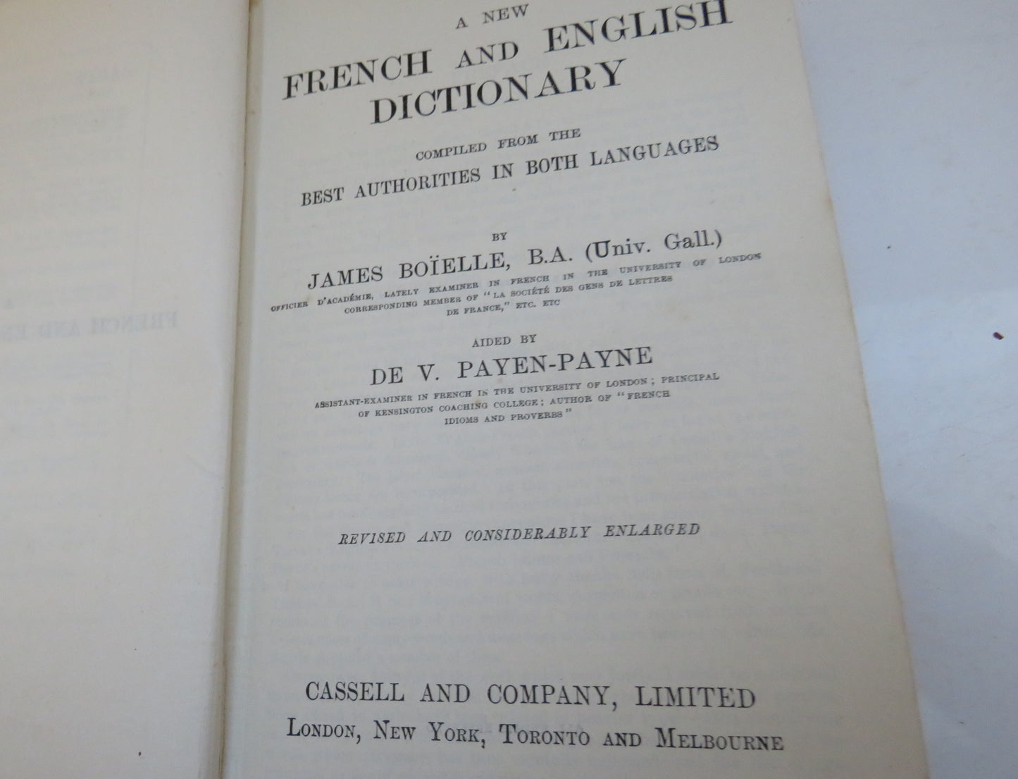 A New French and English Dictionary By James Boielle 1903