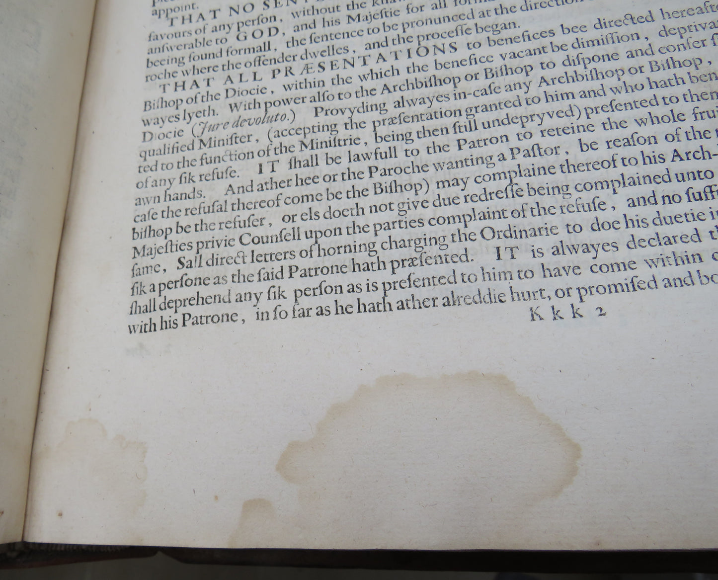 The Laws And Acts Of Parliament Made By Kings & Queens Of Scotland 1681