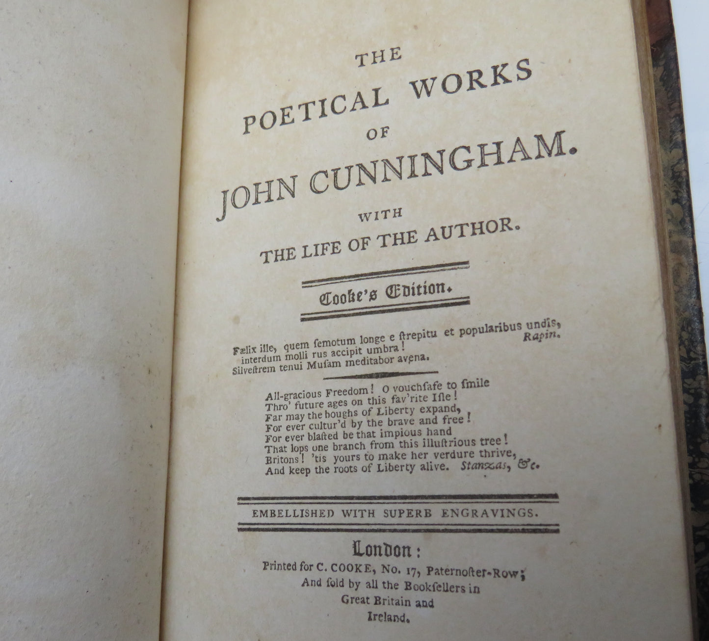 Cunningham & Dodsley's Works Forming Part Of Cooke's Pocket Edition British Poet