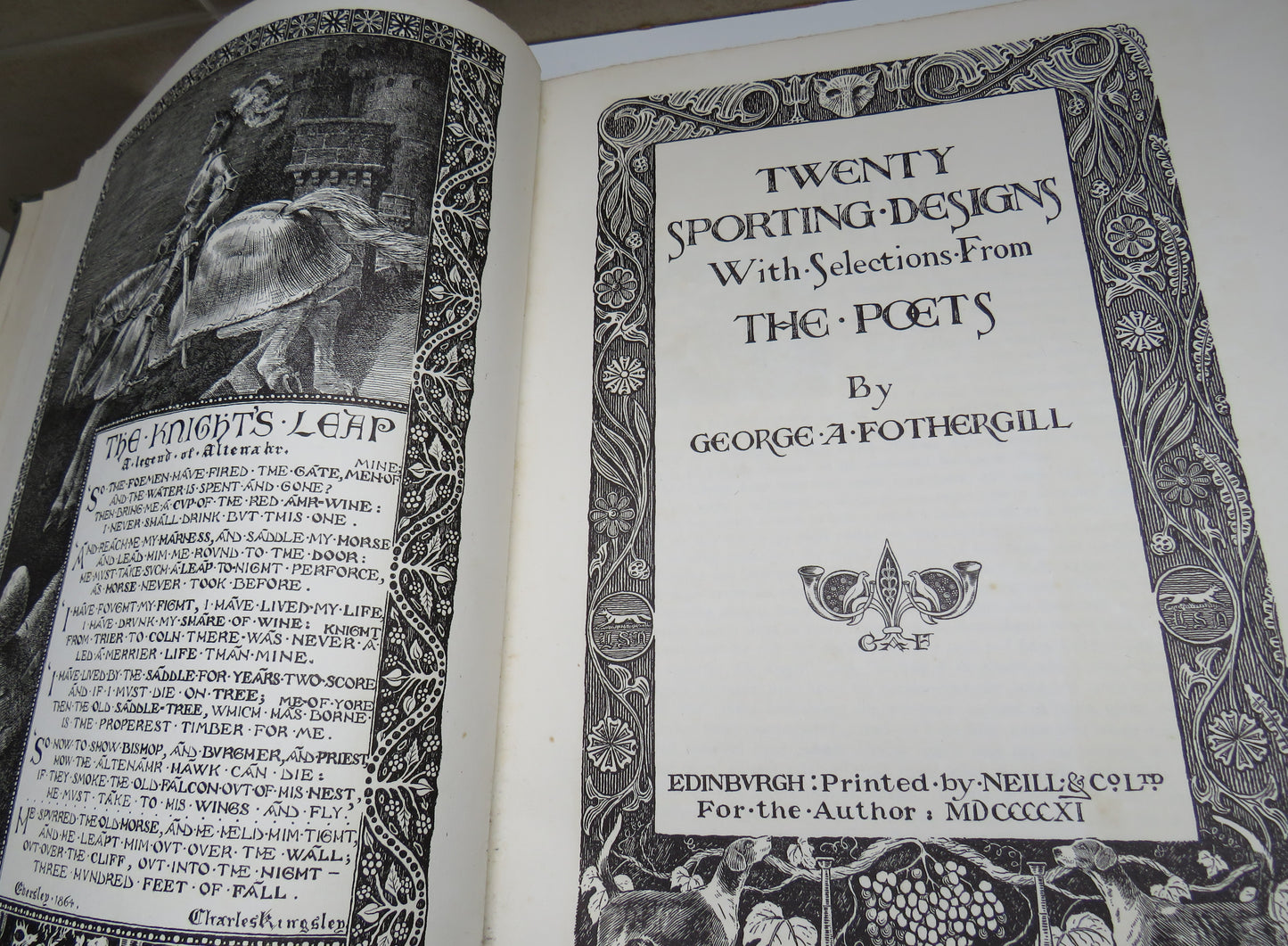 Twenty Sporting Designs With Selections From The Poets By George A.Fothergill Author Signed