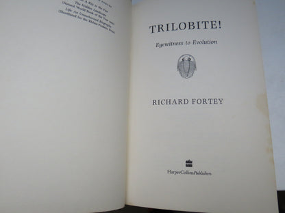 Trilobite! Eyewitness To Evolution By Richard Fortey 2000