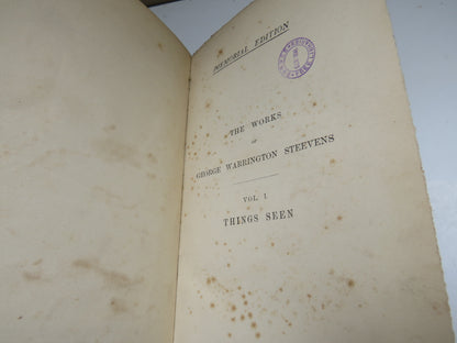 Things Seen Impressions Of Men, Cities, and Books by G.W. Steevens 1900 book image 3