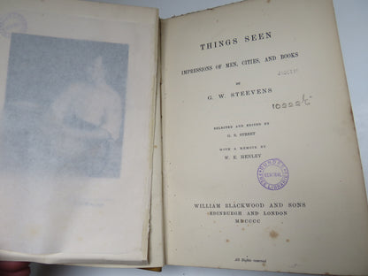Things Seen Impressions Of Men, Cities, and Books by G.W. Steevens 1900 book image 5