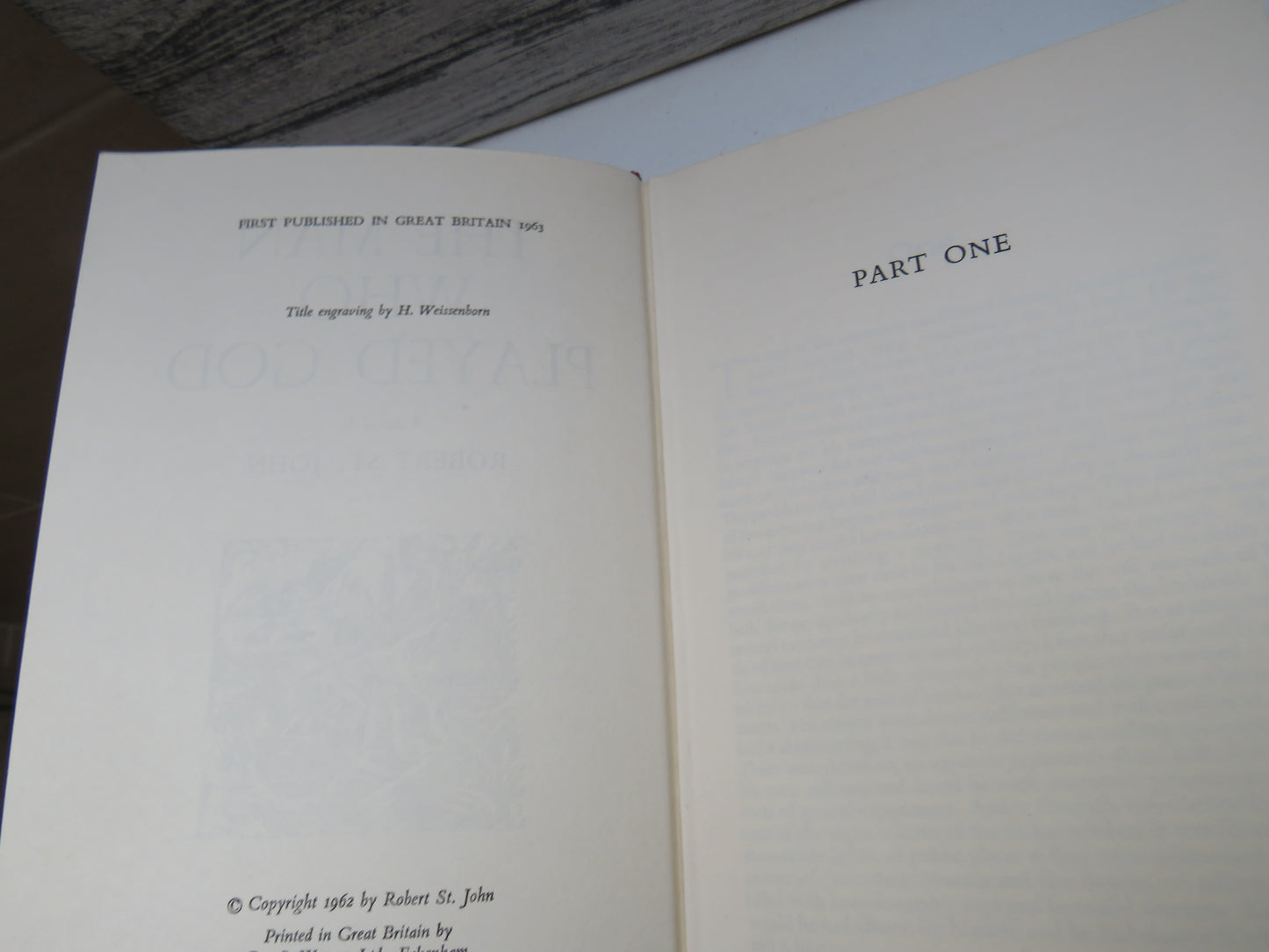 The Man Who Played God A Novel By Robert St. John 1963 1st Edition Author Signed