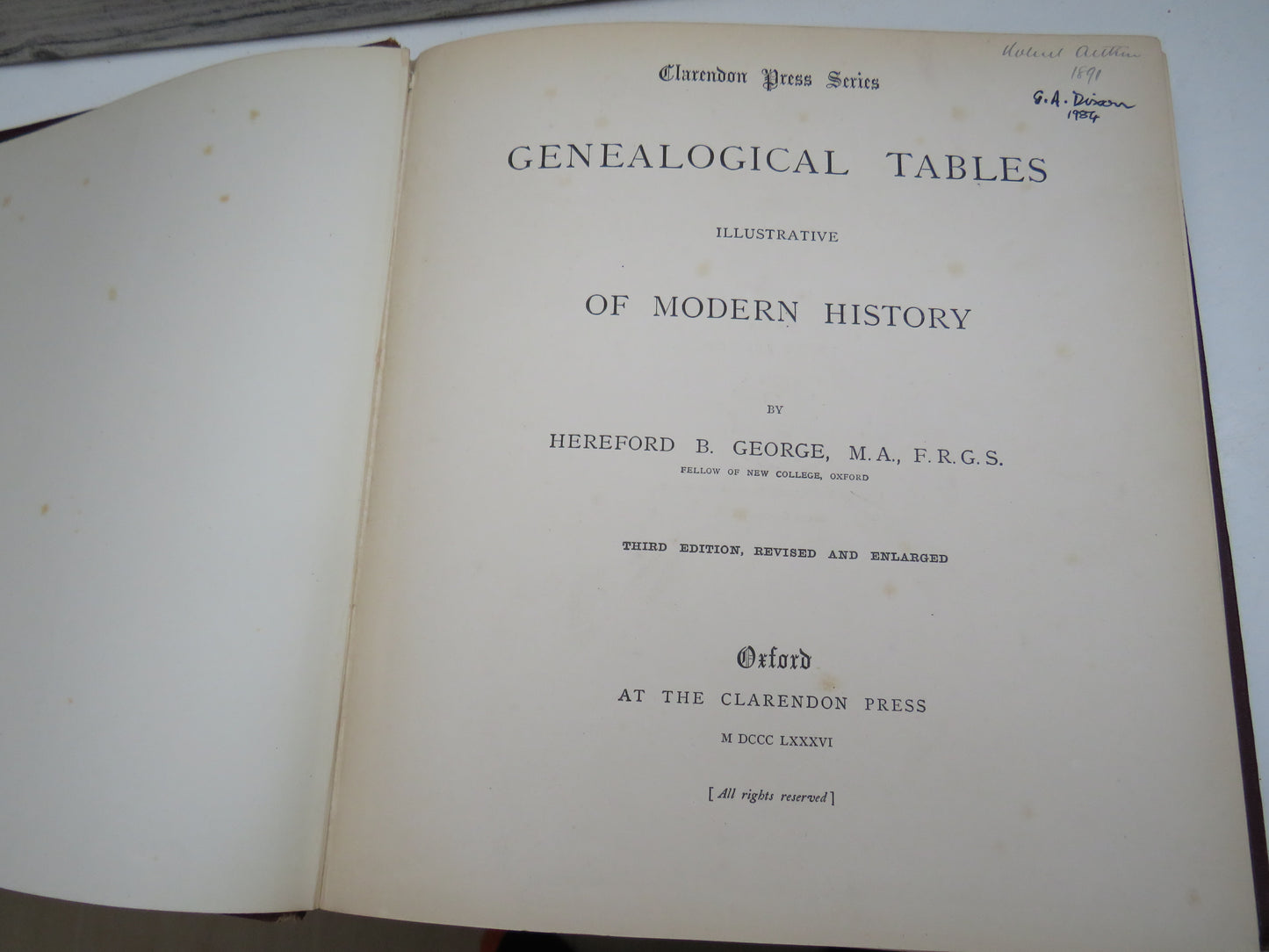 Genealogical Tables Illustrative Of Modern History By Hereford B. George 1886
