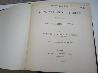 Genealogical Tables Illustrative Of Modern History By Hereford B. George 1886