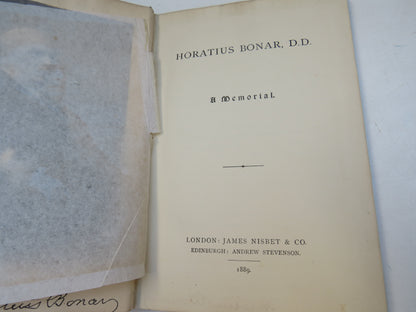 Horatius Bonar, D.D. A Memorial 1889 book image 3
