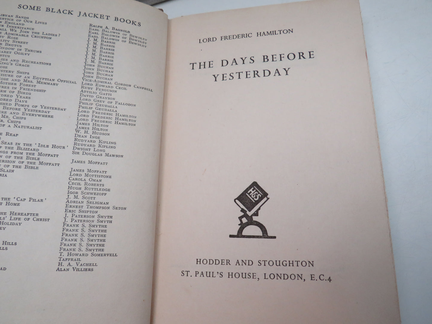 The Days Before Yesterday By Lord Frederick Hamilton 1943