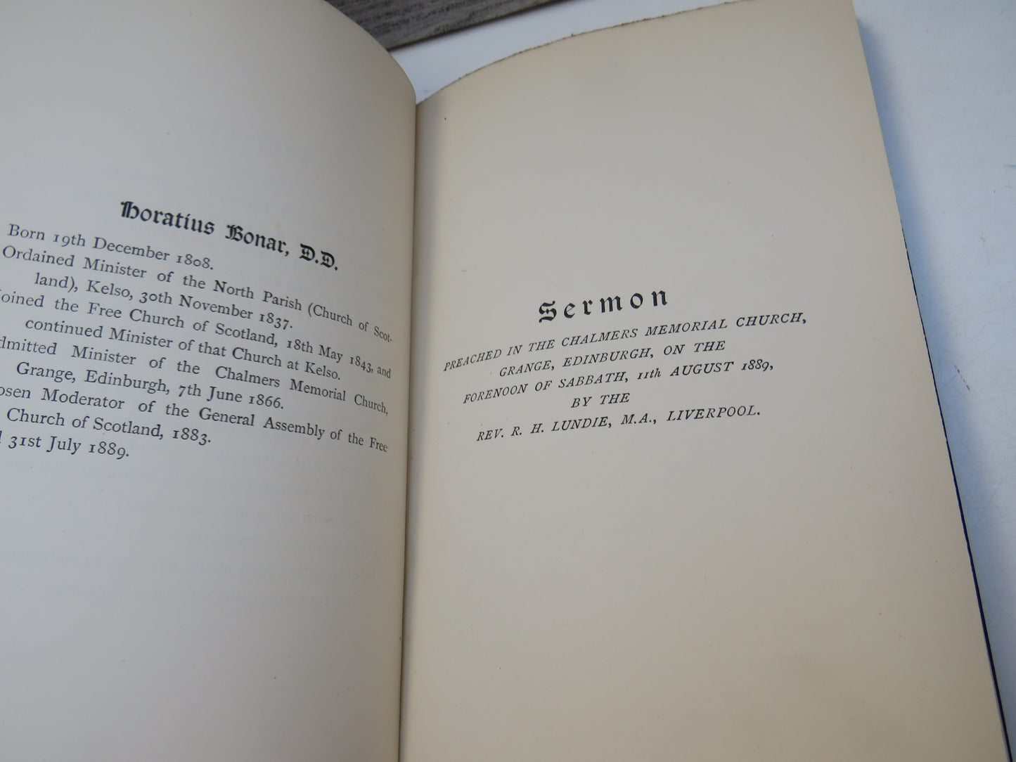 Horatius Bonar, D.D. A Memorial 1889