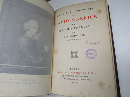 Un Acteur Cosmopolite David Garrick Et Ses Amis Francais Par F. A. Hedgcock 1911 book image 5
