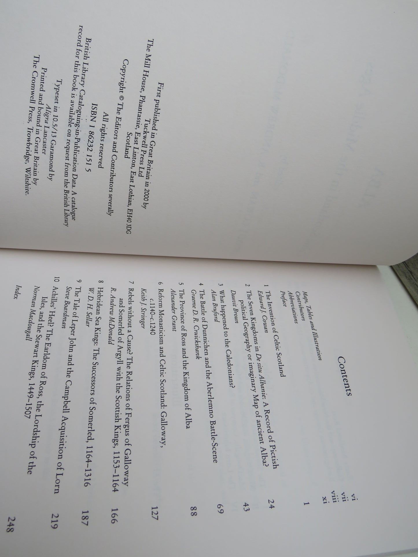 Alba Celtic Scotland In The Middle Ages Edited By Edward J. Cowan and R. Andrew McDonald 2000