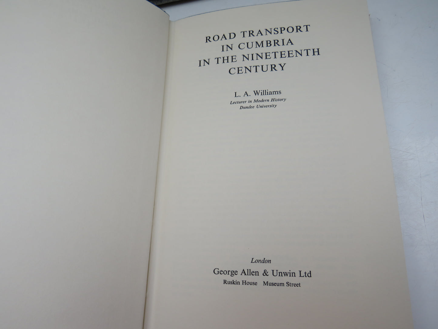 Road Transport In Cumbria In The Nineteenth Century By L.A. Williams 1975