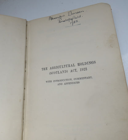 The Agricultural Holdings (Scotland) Act, 1923 by J. S. C. Reid, 1923 book image 4