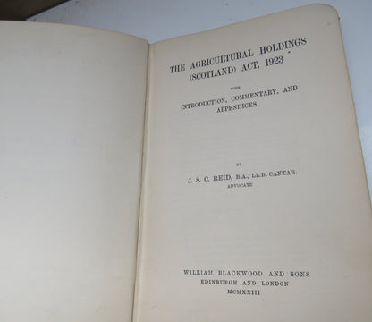 The Agricultural Holdings (Scotland) Act, 1923 by J. S. C. Reid, 1923 book image 5