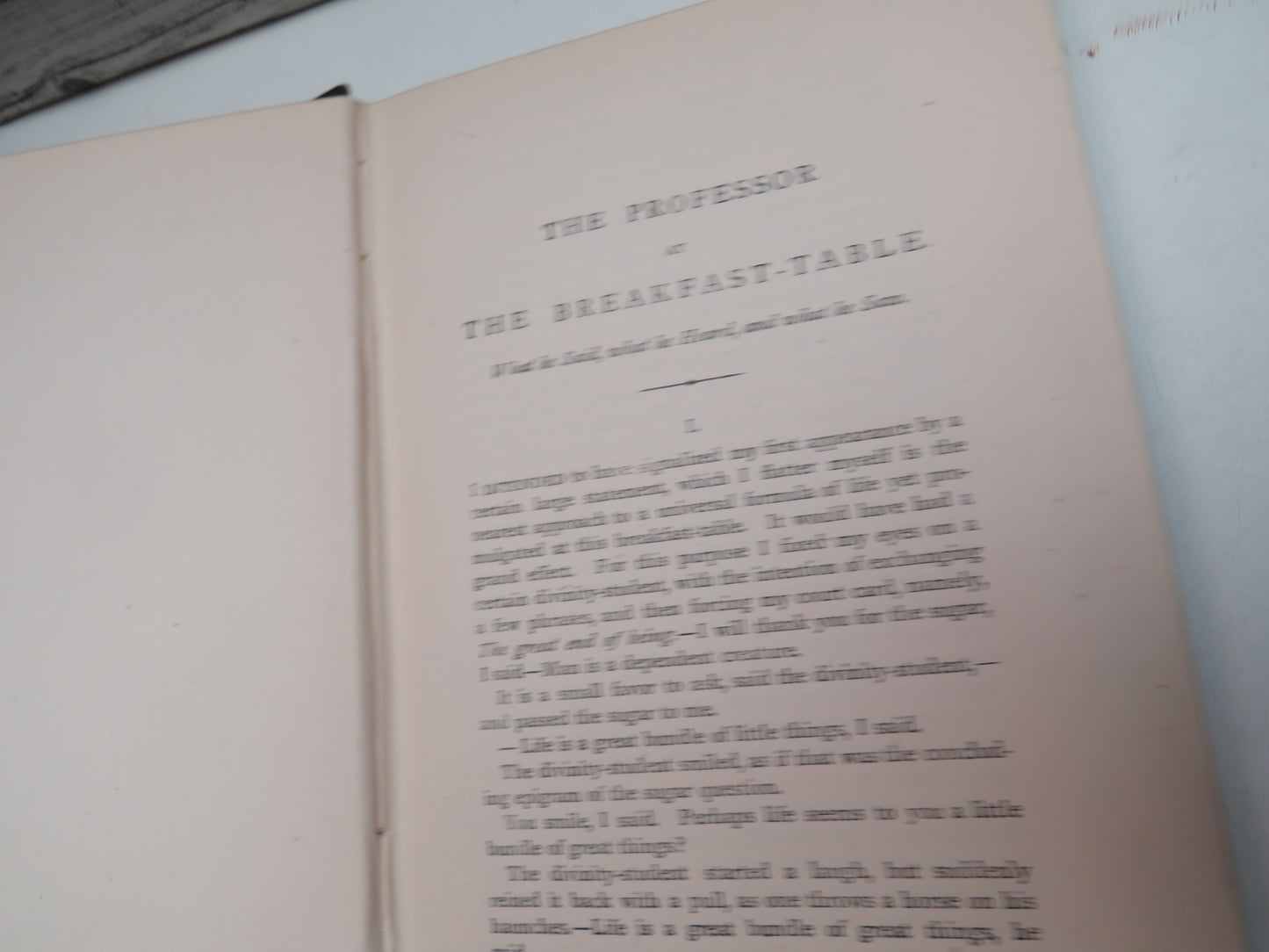 The Professor At The BreakFast Table By Oliver Wendell Holmes