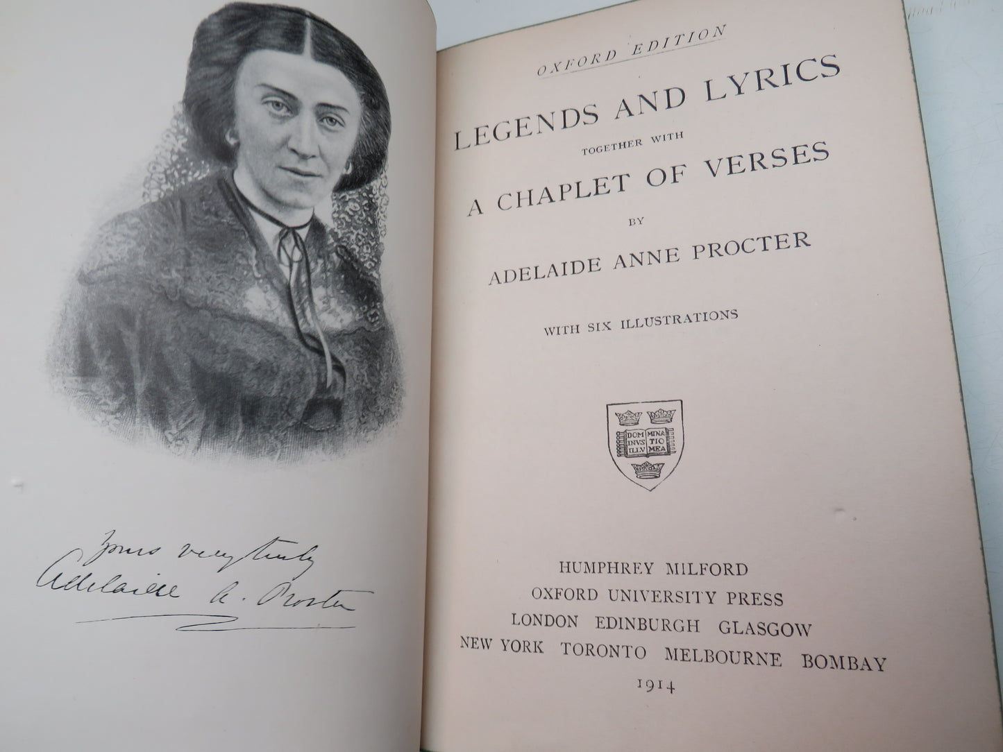 Legends and Lyrics Together With a Chaplet of Verses By Adelaide Anne Procter 1914