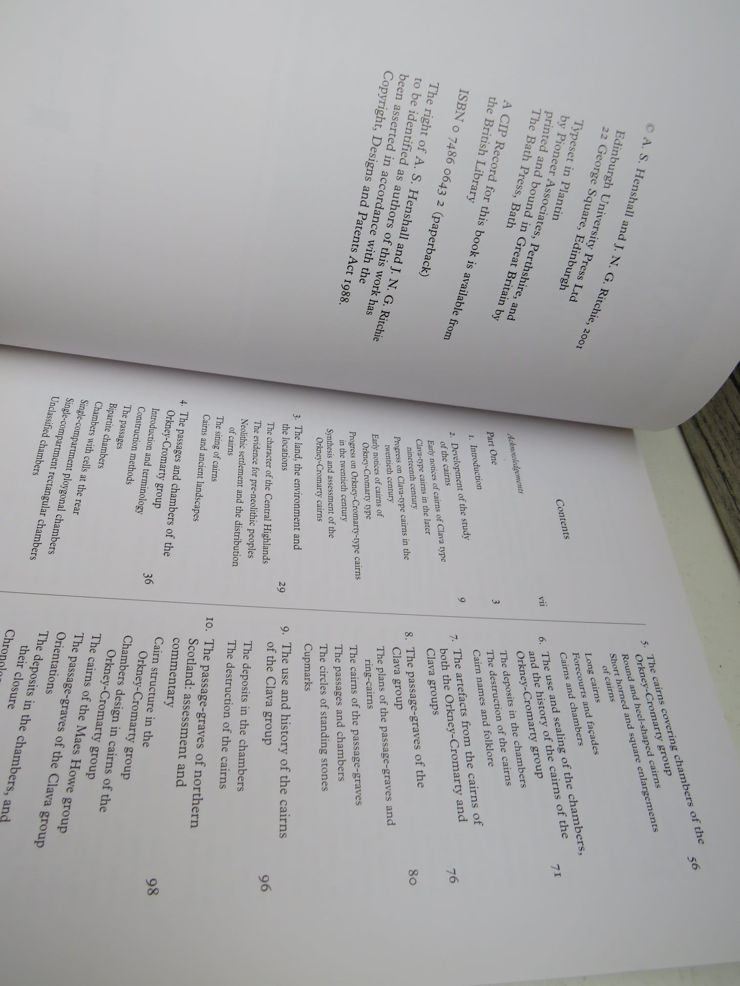 The Chambered Cairns of the Central Highlands An Inventory of the Structures and Their Contents By A. S. Henshall and J. N. G. Ritchie 2001