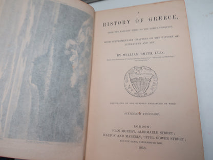 A History of Greece From The Earliest Times To The Roman Conquest By William Smith 1858