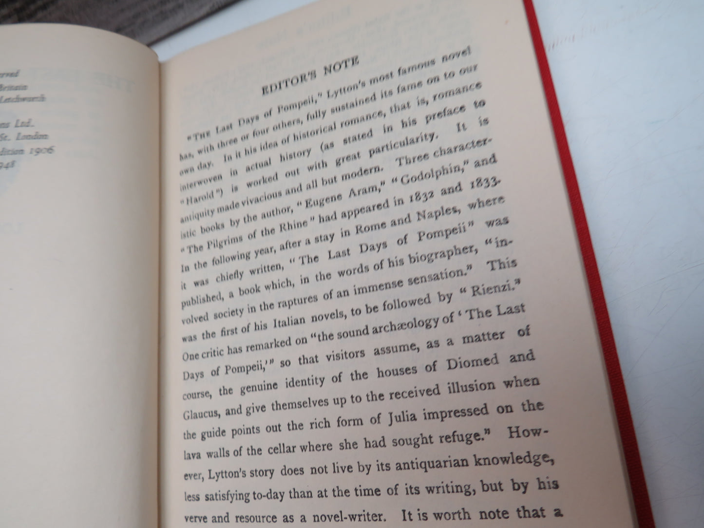 The Last Days of Pompeii By Lord Lytton 1948