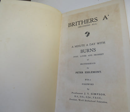 Brithers A' A Minute a Day with Burns, poet, lover and prophet of Brotherhood by Peter Esslemont book image 3