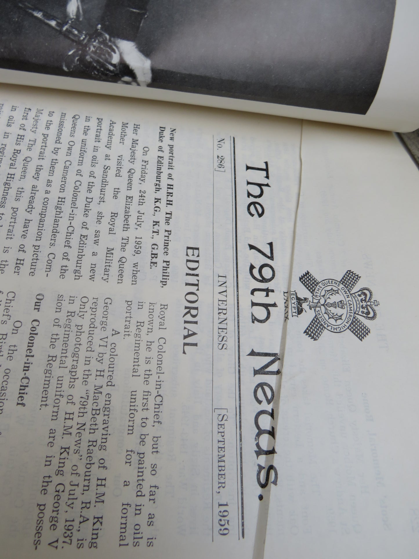 The Queen's Own Cameron Highlanders The 79th News - September 1959