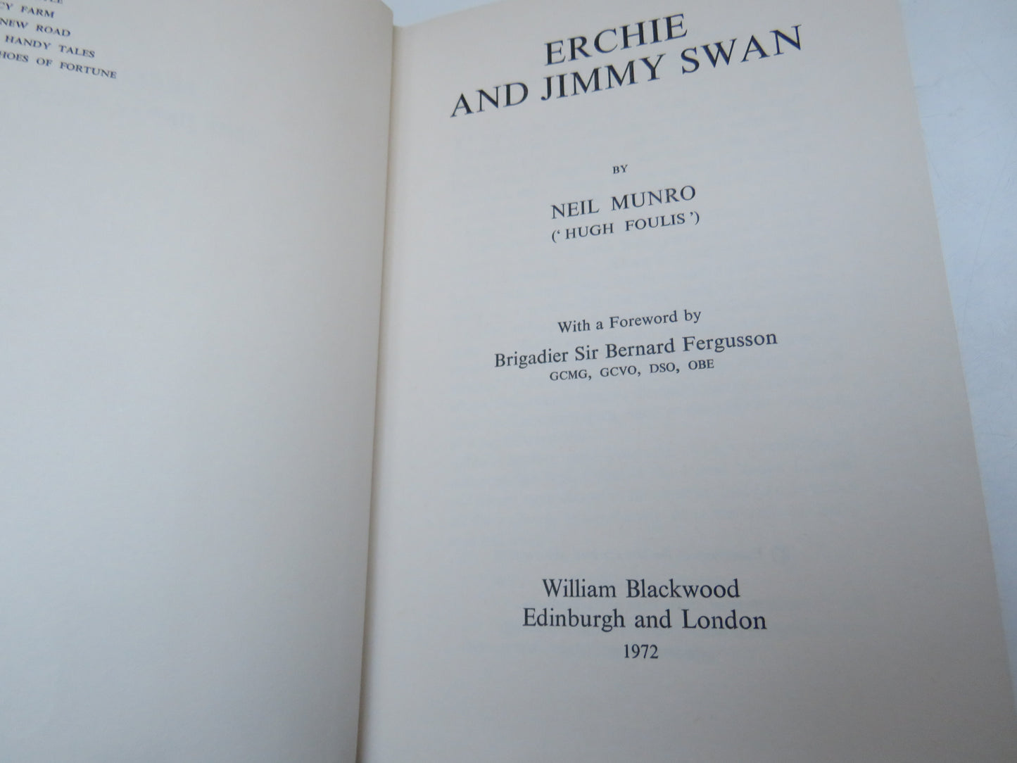 Erchie and Jimmy Swan By Neil Munro 1972