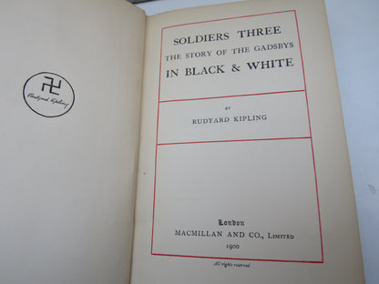 Soldiers Three The Story of the Gadsbys In Black & White By Rudyard Kipling 1900