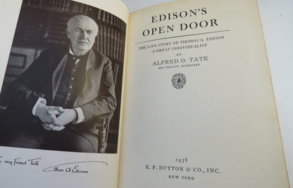 Edison's Open Door, The Life Story of Thomas A. Edison, A Great Individualist, by Alfred O. Tate, 19 book image 3