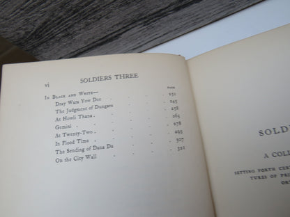 Soldiers Three The Story of the Gadsbys In Black & White By Rudyard Kipling 1900