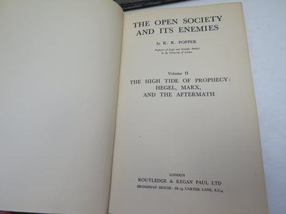 The Open Society And Its Enemies By K. R. Popper Volume II 1949 book image 3