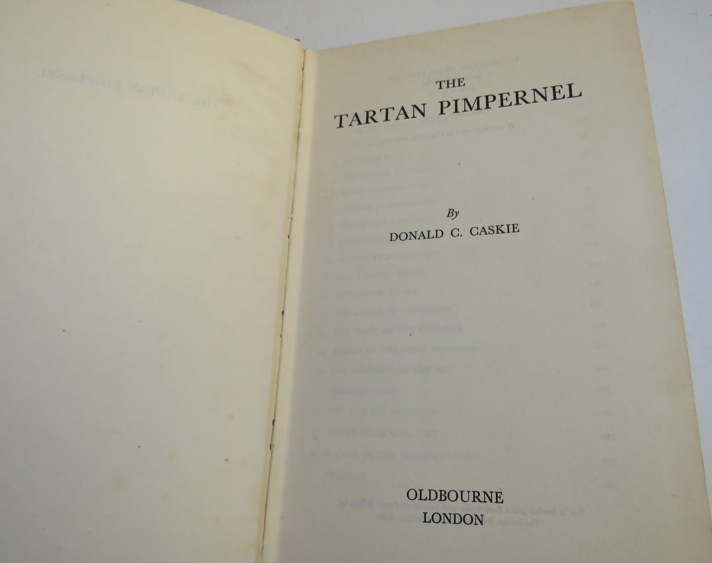 The Tartan Pimpernel By Donald C. Caskie 1957