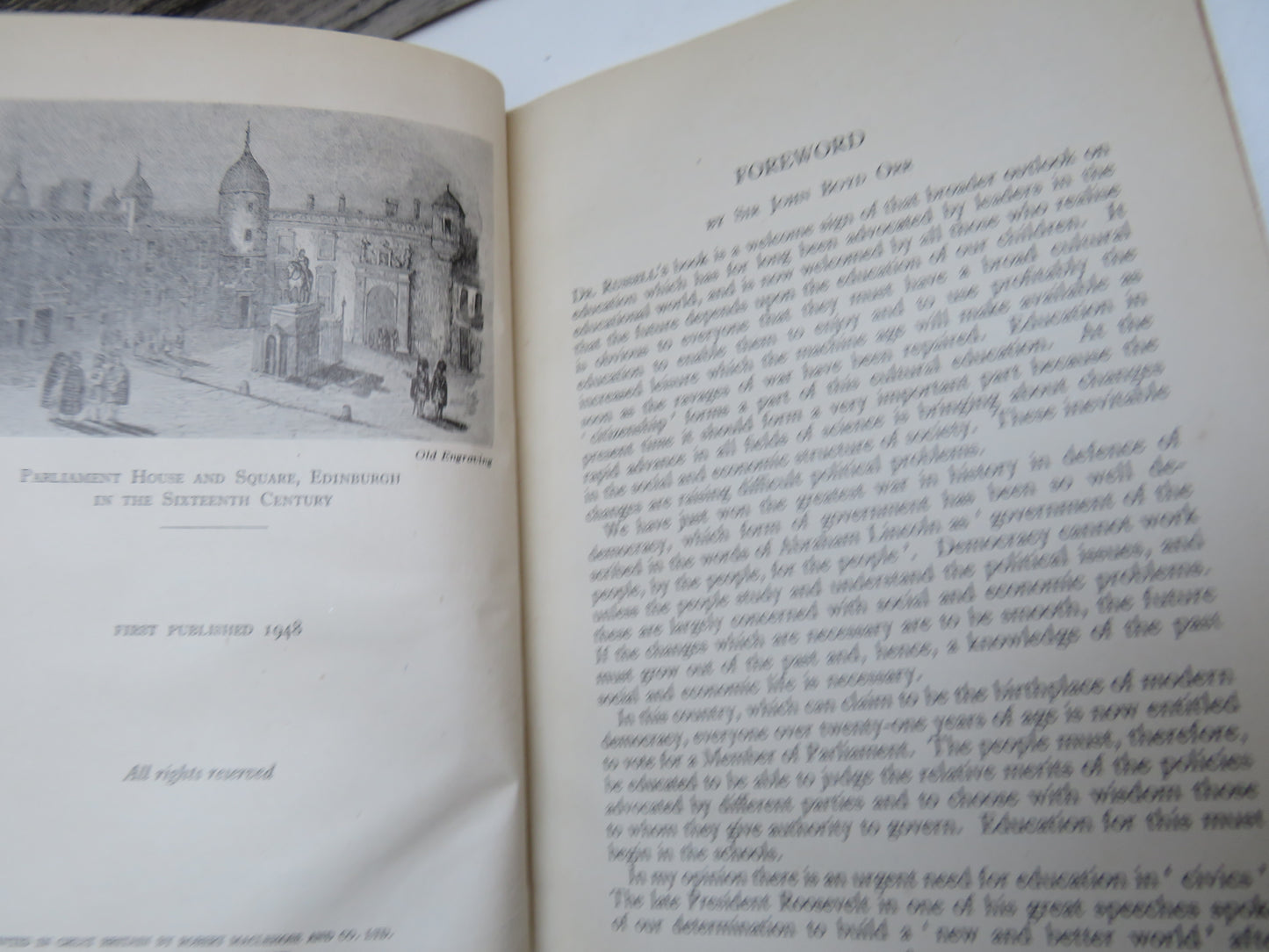 Scotland Past & Present A First Course In Citizenship For Secondary Schools By James Anderson Russell 1948