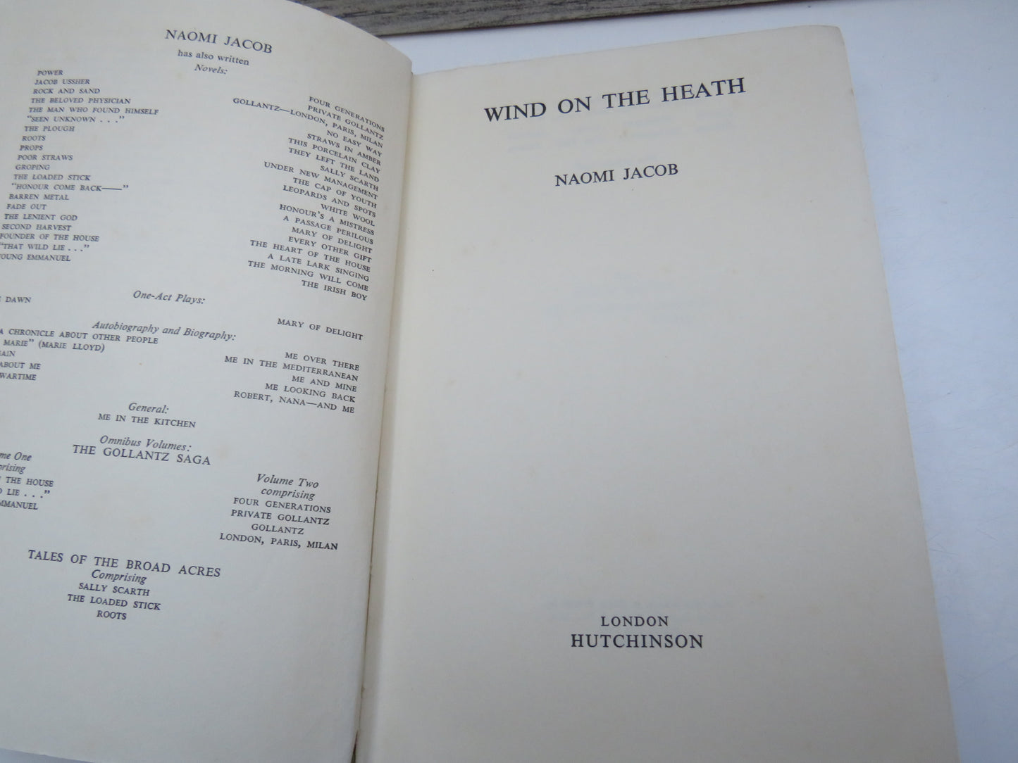 Wind On The Heath By Naomi Jacob 1956