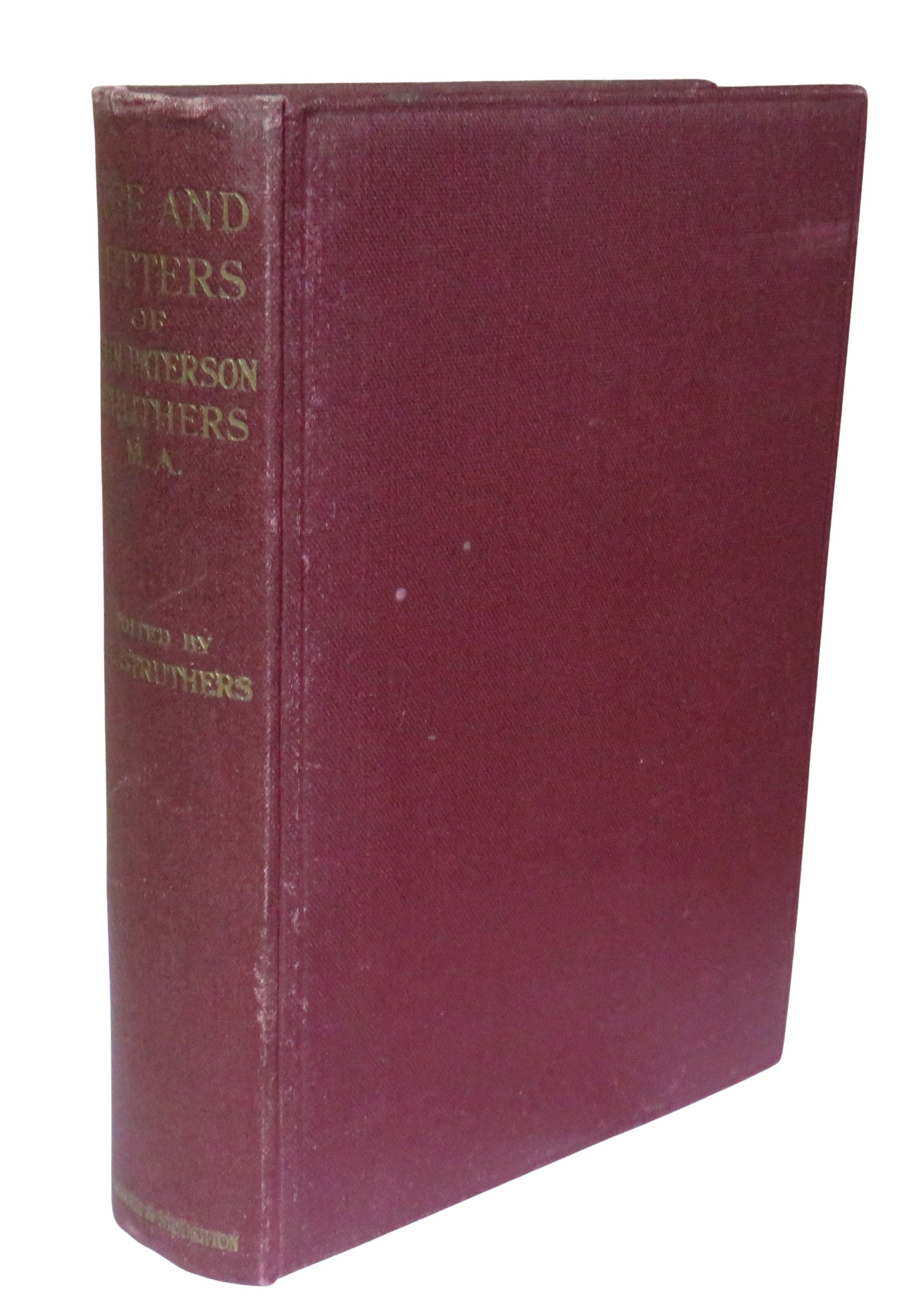 Front cover of 'life and letters of john paterson struthers late minister of greenock reformed presbyterian church'