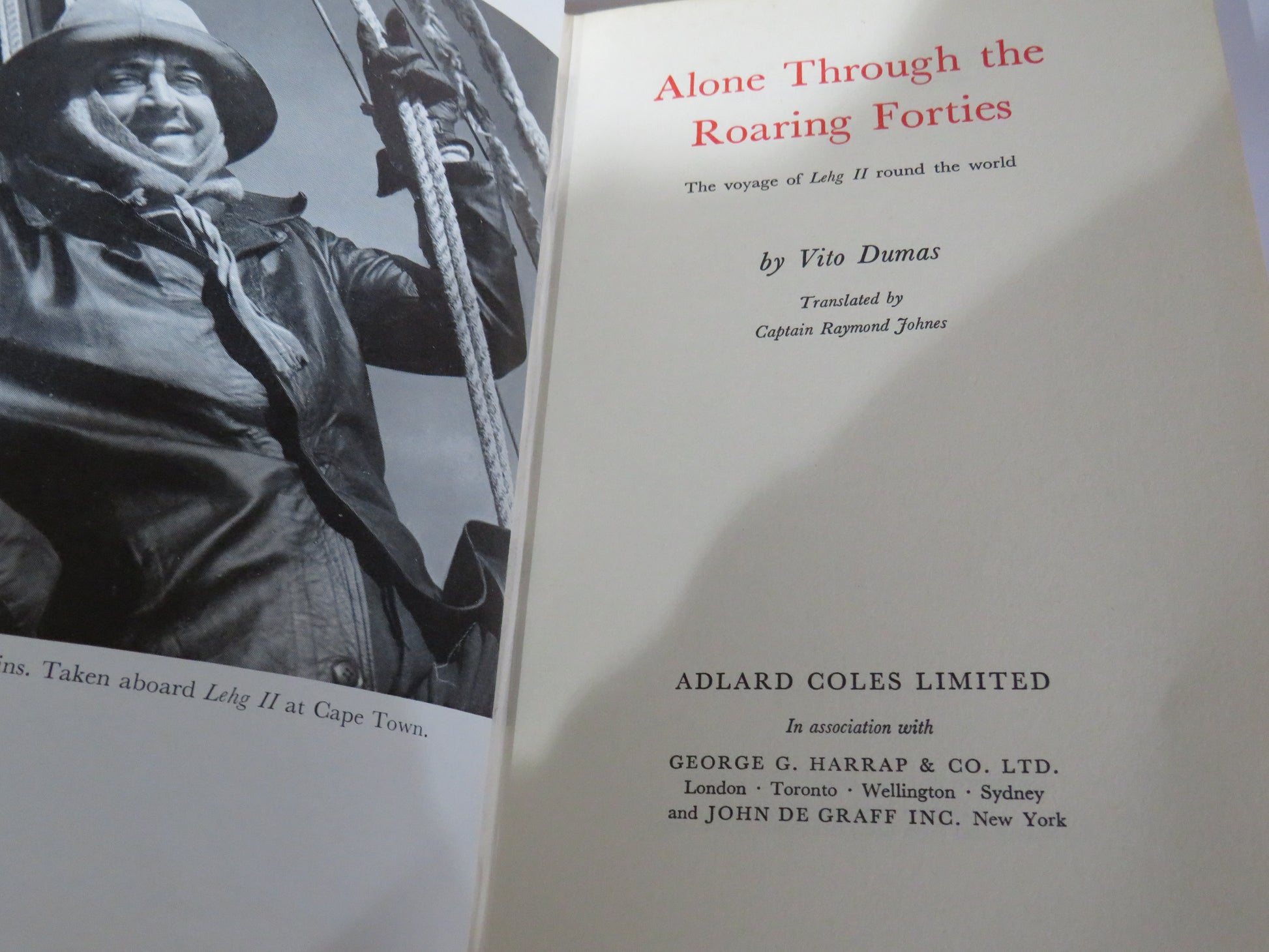 Vintage Book of 'alone through the roaring forties by vito dumas translated by captain raymond johnes 1960'