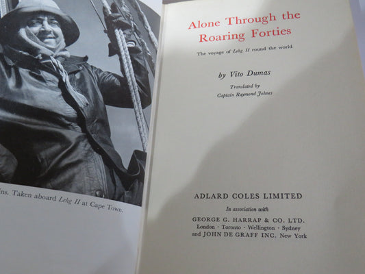 Vintage Book of 'alone through the roaring forties by vito dumas translated by captain raymond johnes 1960'
