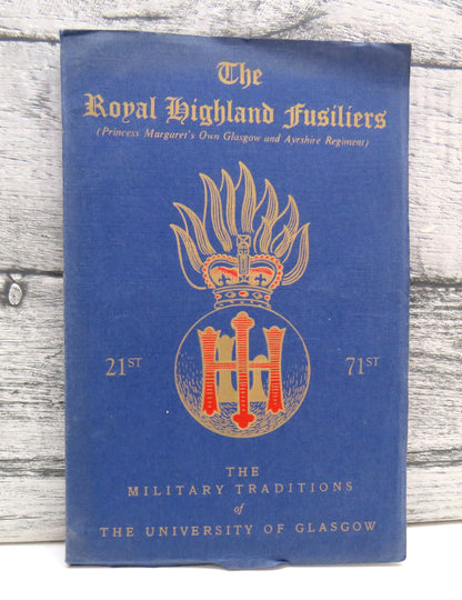 Brief History of The Royal Highland Fusiliers (Princess Margaret's Own Glasgow and Ayrshire Regiment book front cover