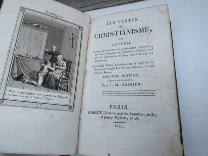 Les Vertus Du Christianisme, Ou Recueil By J.M. Gassier 1818 Antique French Book